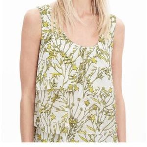 Banana 🍌 Republic White-Yellow Flowing Tank